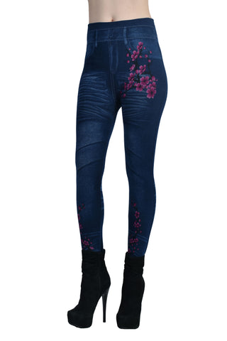 Cod B077 Colanti Blugi modelatori cu flori