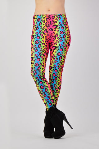 Colanti Colorati Imprimeu Leopard poza 1