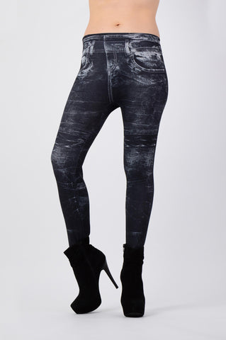 Colanti Seamless Imprimeu Jeans poza 1